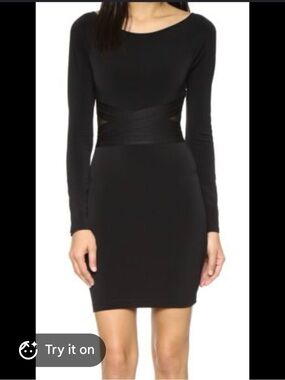 Elizabeth and James Black Long-Sleeve Mini Dress